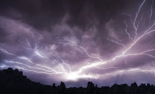 Dramatic footage shows a house collapsing due to a thunderstorm